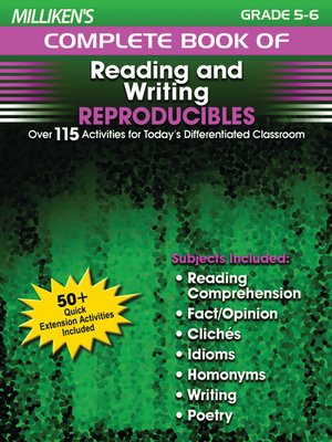 cover image of Milliken's Complete Book of Reading and Writing Reproducibles - Grades 5-6